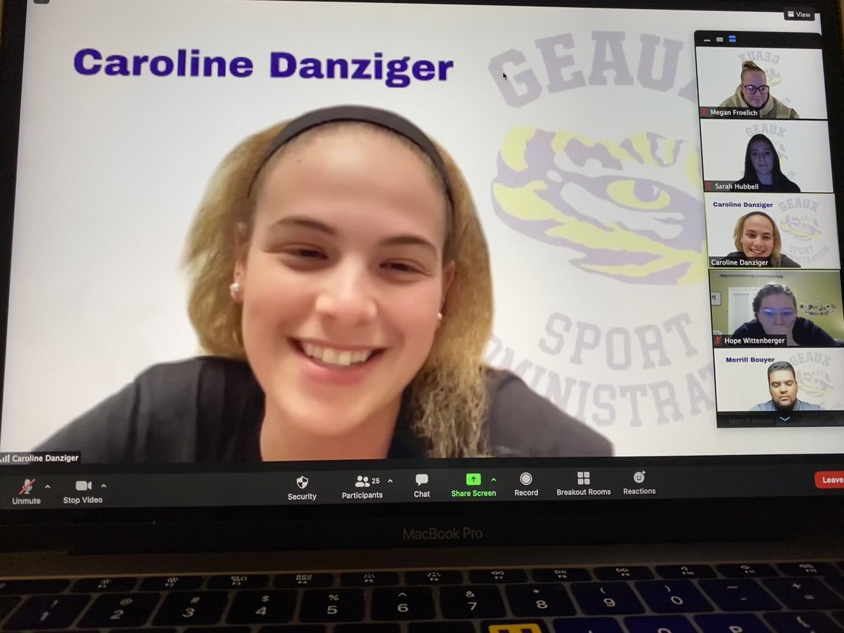 LSU_SAA's tweet photo. Zoomed our way through the first meeting of the spring semester! 

Huge thanks to our recent Sport Admin grads for speaking! 

See y’all on March 24 at 6 p.m. for our next meeting! 

#geauxsportadmin #LSUSAA #geauxtigers #sportindustry https://t.co/ETiEfBI8YV