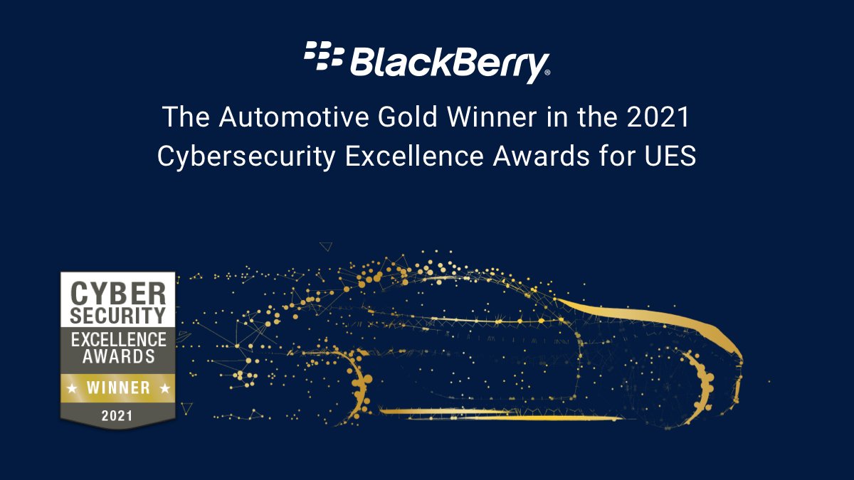 BlackBerry wins the 2021 Excellence Award for Automotive CyberSecurity. 

Read more at cybersecurity-excellence-awards.com/2021-cybersecu…  

#TeamBlackBerry #Win #Automotive #CyberSecurity