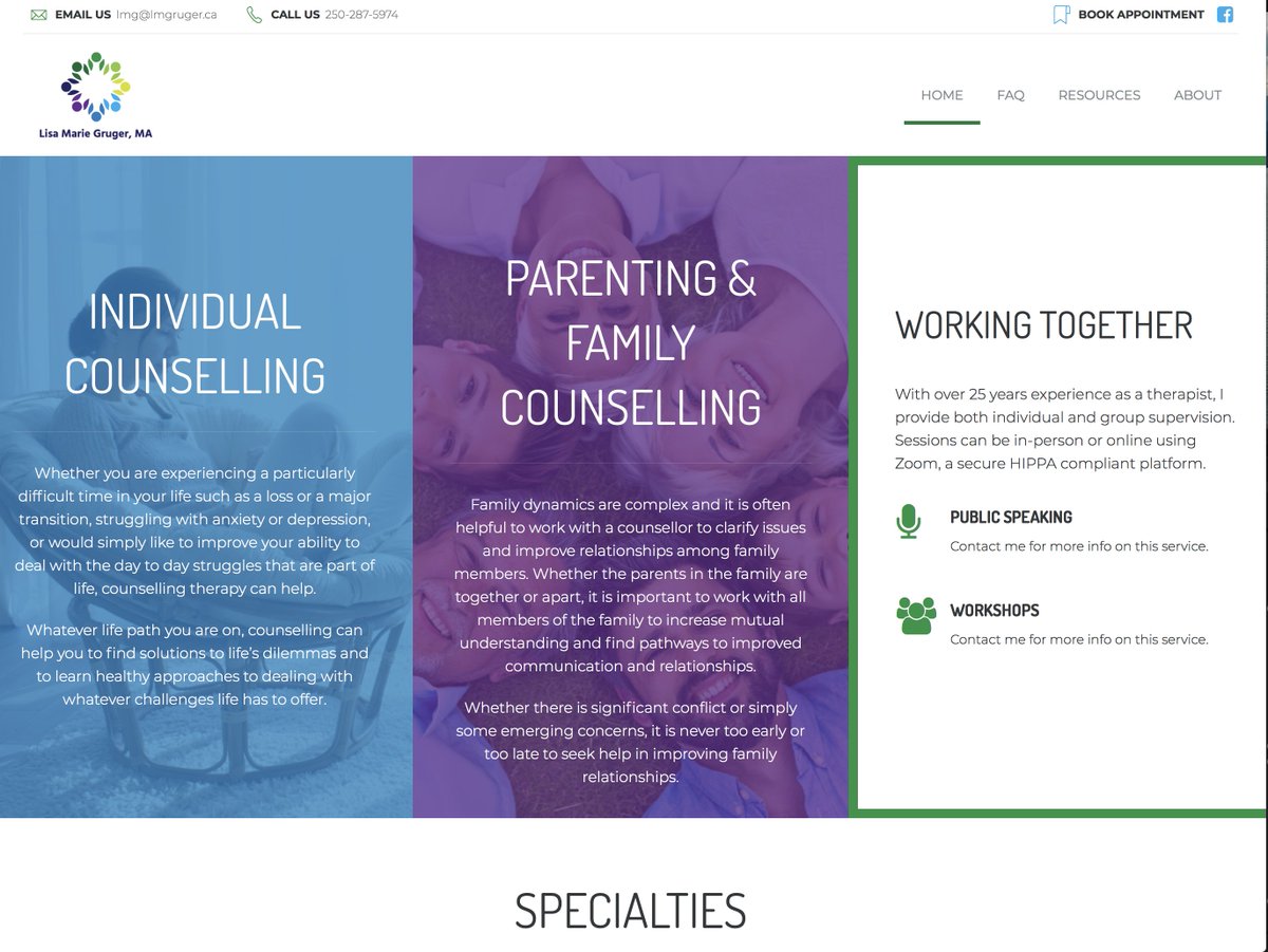 Running a busy counselling practice takes time and dedication. With her business needs growing as quickly as her patient list, Lisa Marie Gruger found herself without the time to take on a new #website.

#CampbellRiver #supportlocal #webdevelopment #webdesign #WordPress