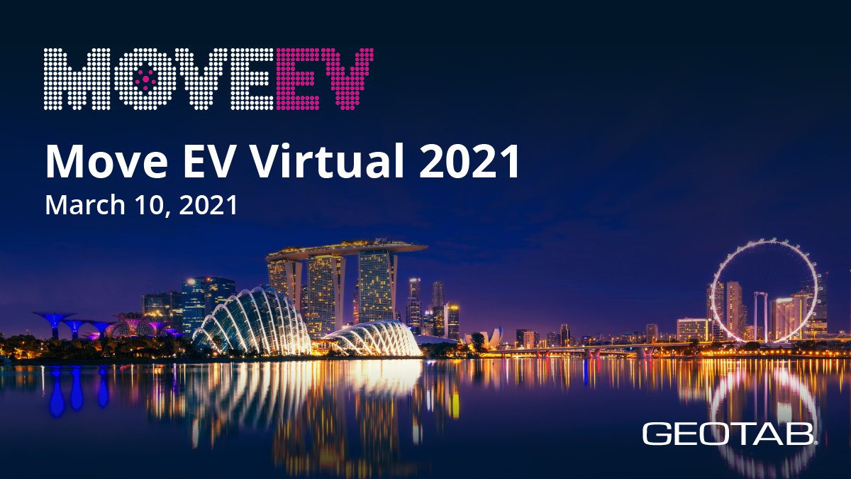 GEOTAB's tweet photo. On March 10, come to Geotab's virtual booth at #MOVEEV to hear more about Geotab's recent expansion into the Southeast Asian market and how Geotab can help simplify your fleet's transition to #electric. Learn more and register today: https://t.co/pc3Ya8LJzY https://t.co/jxM5Y5y9mo