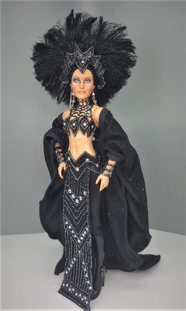 DebbieDoesDolls's tweet photo. Cher repaint completed. Created from Wrestling Diva doll  @BobMackie @cher #1986 #Oscars #Repaint #OOAK #dollart https://t.co/U5ZF3r7rOm