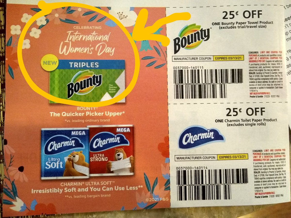 KatBoyceDC's tweet photo. Ah, yes. Let's celebrate women's achievements with $.25 off @Charmin @Bounty seems empowered to me. https://t.co/GVcBqgSsPW
