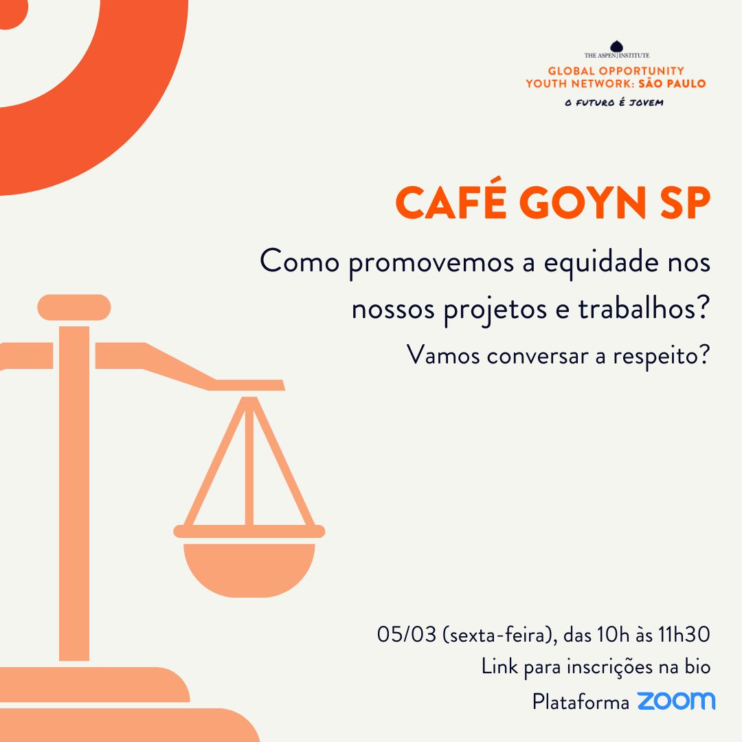 On March 5, GOYN &amp; <a href="/UnitedWayBrasil/">United Way Brasil</a> are hosting a virtual cafe on "Promoting Equity in Youth Employment Programs and Workplaces" featuring guests from <a href="/AspenFCS/">Forum for Community Solutions</a> &amp; Fundação Tide Setubal
Sign up here > lnkd.in/dSRQRHf
#opportunityyouth #equity #collectiveimpact