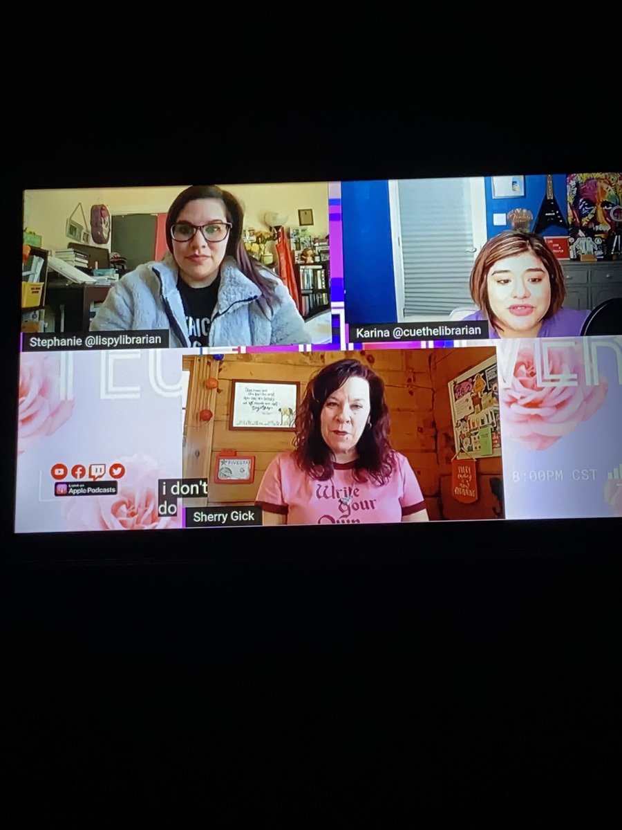 thenextgenlib's tweet photo. Multi-tasking at its finest: participating in a #librarian @joinClubhouse chat & watching my favorite #edtech show #techitover with @cuethelibrarian & @lispylibrarian Such a great night of learning about my profession! #alwayslearning #librarians https://t.co/8WOAH6uMN3