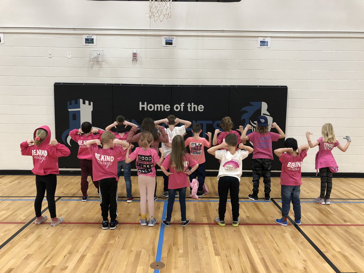 Grade 2 class rocking #PinkShirtDay2021 in #physed class. Being a good person should always be priority number one! <a href="/Heloise_Lorimer/">Heloise Lorimer School</a> #rvsed #abed