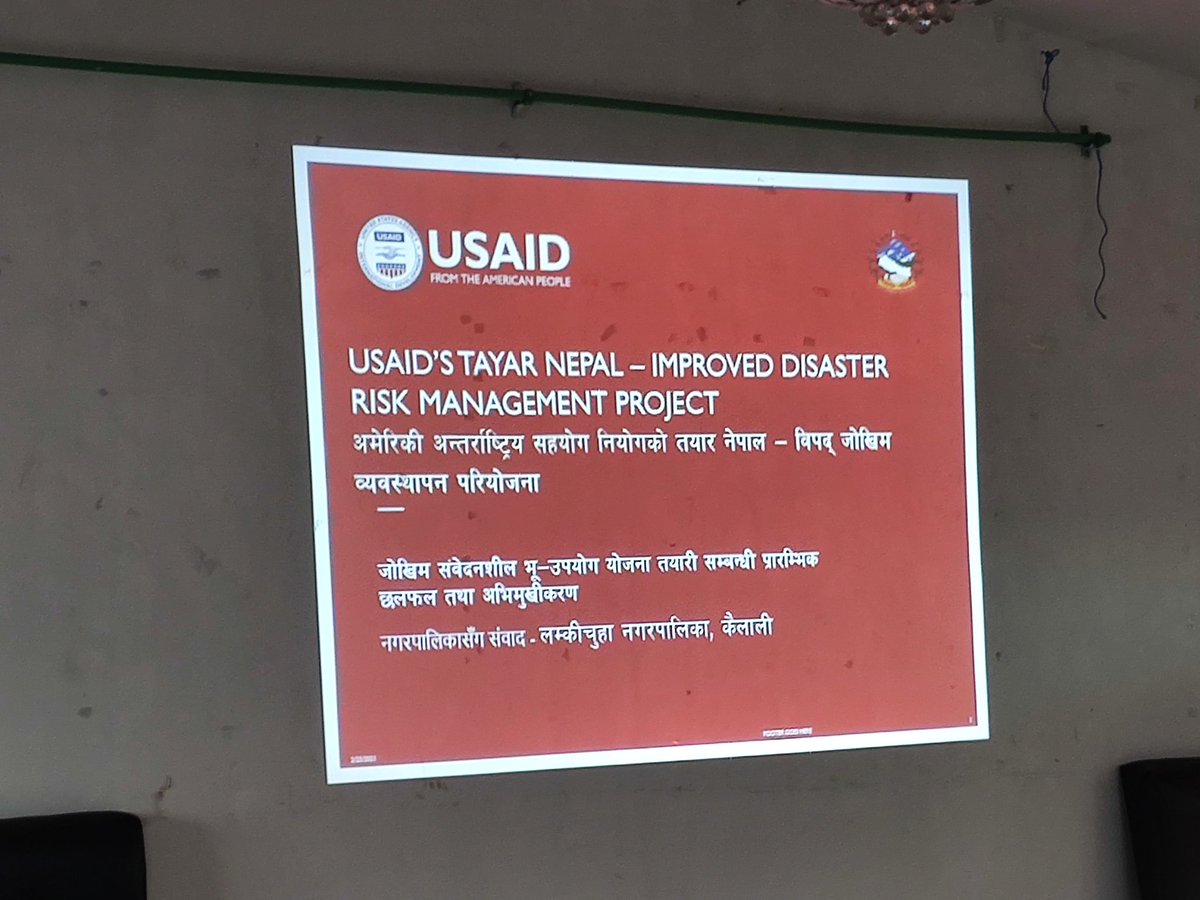 naxanp's tweet photo. Currently Happening : Induction & Sensitization Workshop - Preparation of #RiskSensitive #LandUse Plan of @lamkichuhamun, Kailali.
We will be closely working with the Municipality for next 10 months.
#USAIDNepal #TayarNepal #RSLUP Technical Team (#RajDevi, #NAXA ,#BDEC #RSLUP) https://t.co/w7s8WO3utU