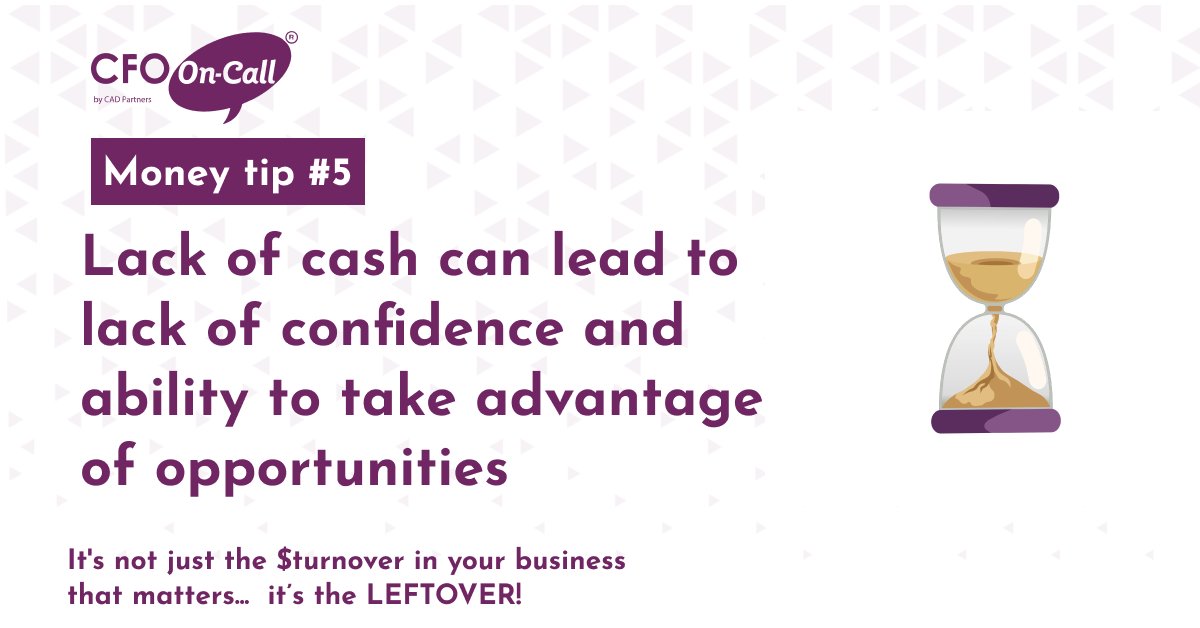 Our tip to you this week is: 
 
Don’t miss opportunities!
Think about how you use your cash and resources! Most importantly, have confidence in your numbers.
 
#financialcoaching #CFOFinance #financialofficer #cashflow