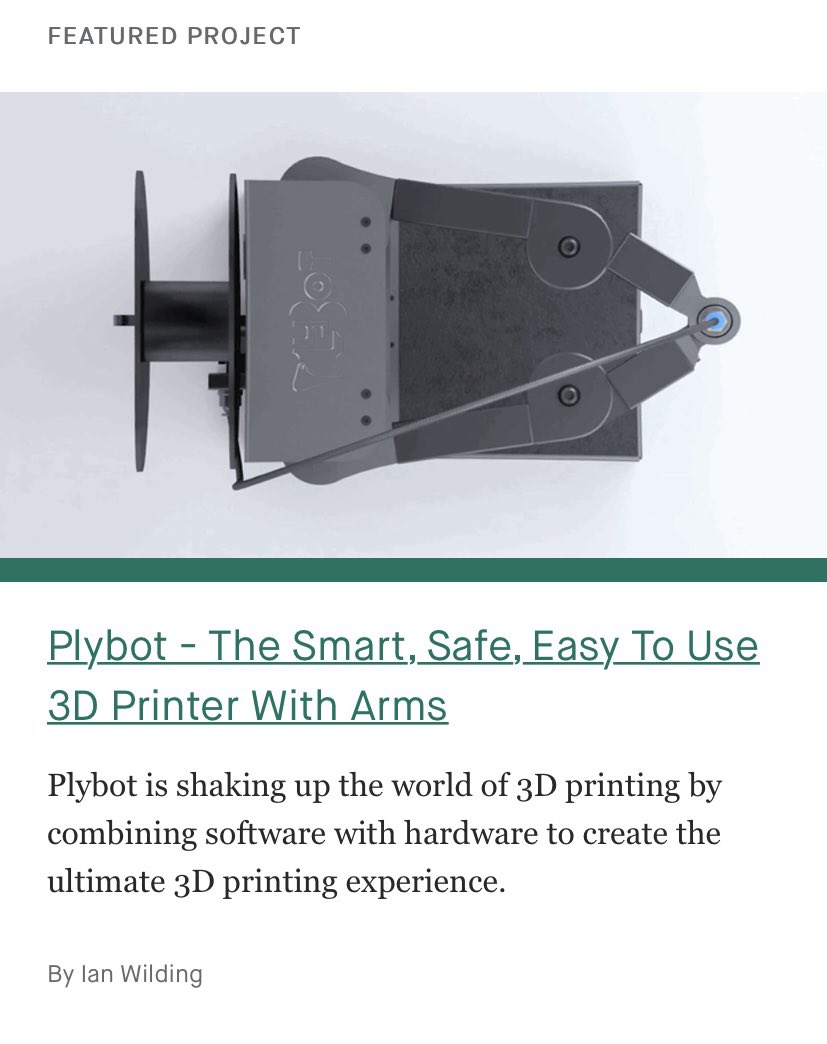 Thank you @kickstarter for featuring us on the design &amp; tech category!  Very much appreciated!! #3Dprinting #robots #technology #design