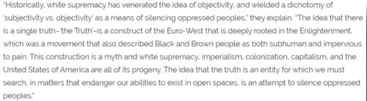 AdamVerecundium's tweet image. To not deny the existence of #ObjectiveTruth is now, according to the child-minded Left, #WhiteSupremacy. We have arrived in Hell.