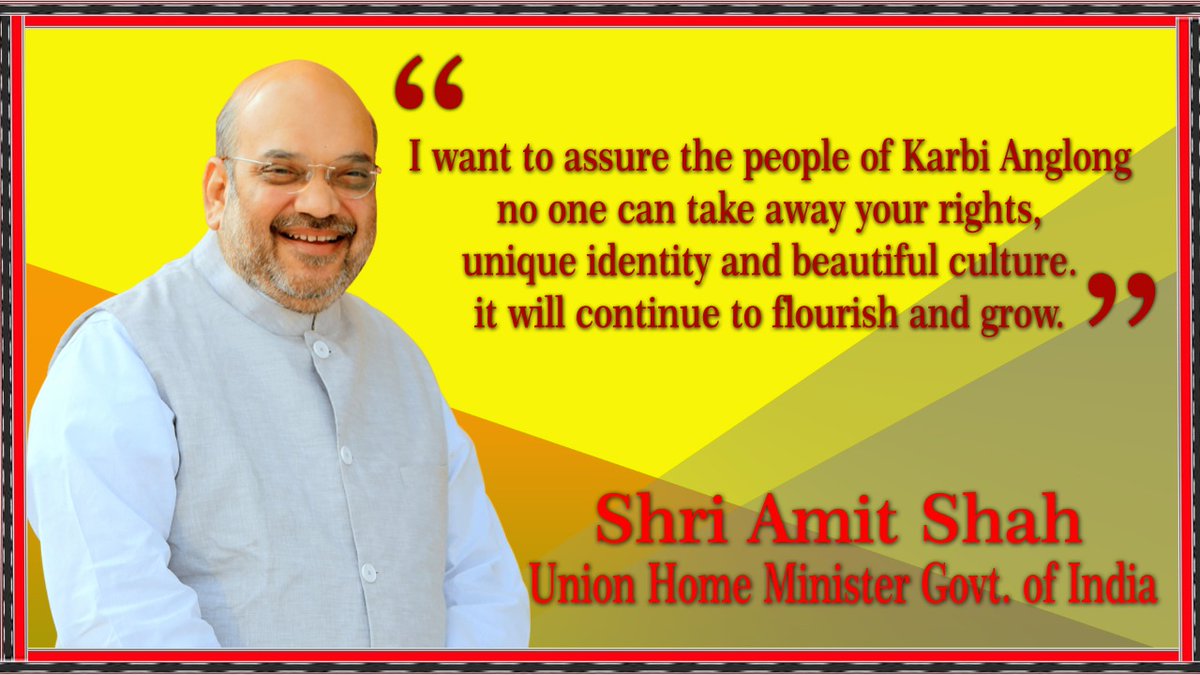 Tuliram Ronghang (@TuliramRonghang) on Twitter photo 2021-02-25 03:47:48 Come and join as Honble Union Home Minister @AmitShah ji addresses a mammoth Unity, Peace, and Development Rally at Nurak Aklam, Den Arong. #ShahWithKarbiAnglong Come and join as Honble Union Home Minister @AmitShah ji addresses a mammoth Unity, Peace, and Development Rally at Nurak Aklam, Den Arong. #ShahWithKarbiAnglong