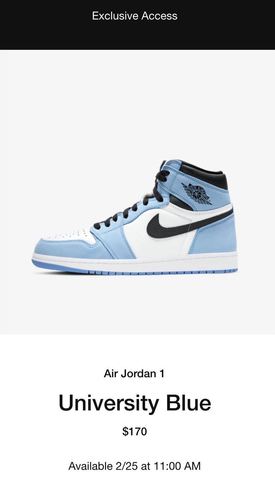 University Blue” Air Jordan 1 