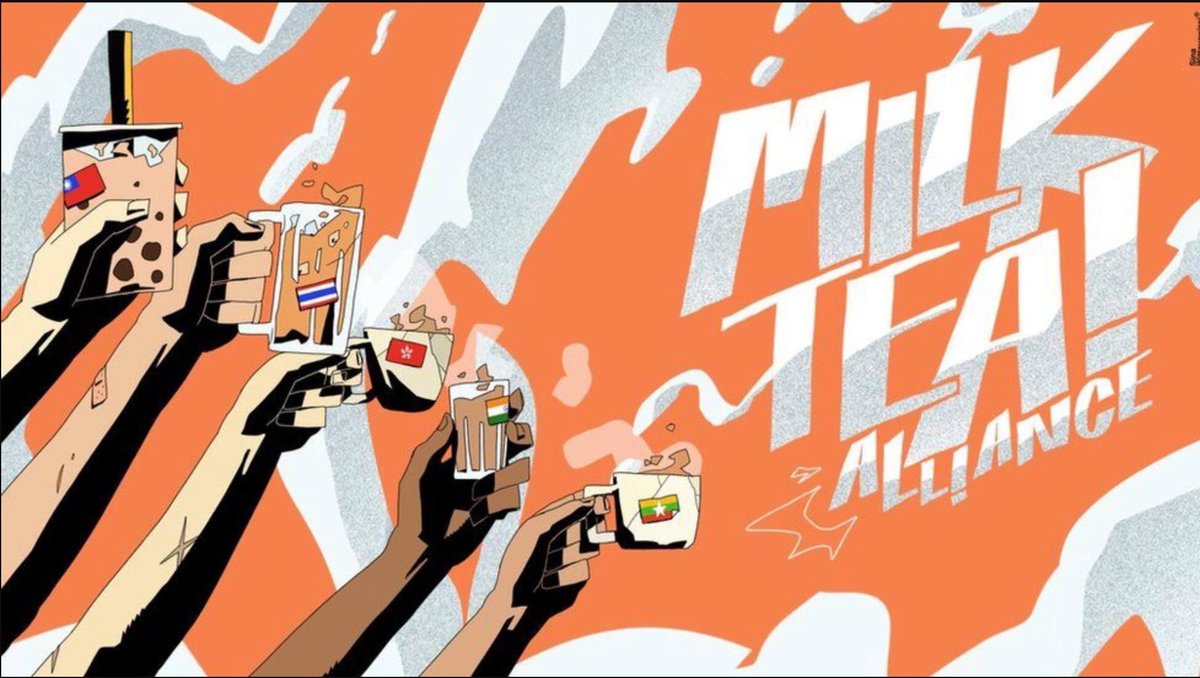 Dromarsan222's tweet photo. From #burmaspring to #MilkTeaAlliance Springs !!! You can not stop us !!! Let unit together and show our unity 🇲🇲🇹🇼🇹🇭🇭🇰🇮🇳 https://t.co/L5cv6jGhbA