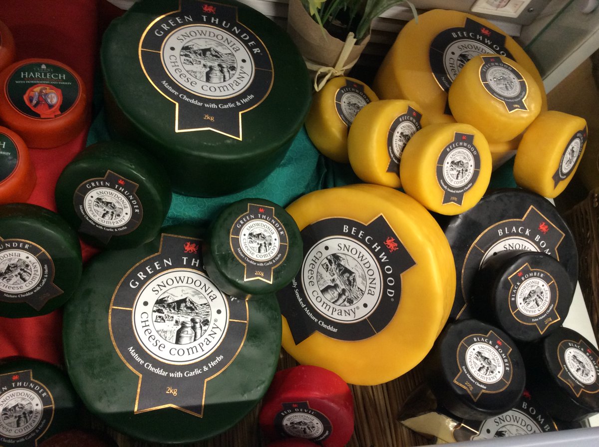 No welsh focus would be complete without Snowdonia Cheese and this week we are introducing cutting sized Green Thunder and Beechwood alongside the normal Black Bomber, as well as the usual selection of small truckles! #waxtruckles #welshcheese #stdavids #cymru  #DyddGŵylDewiHapus