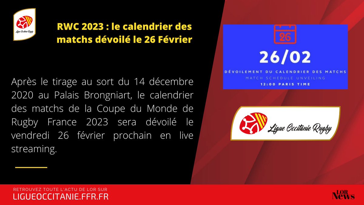 Ainsi, nous connaîtrons le calendrier des 4 rencontres programmées au stadium de Toulouse. Pour suivre l’annonce 👉 urlz.fr/eZWO