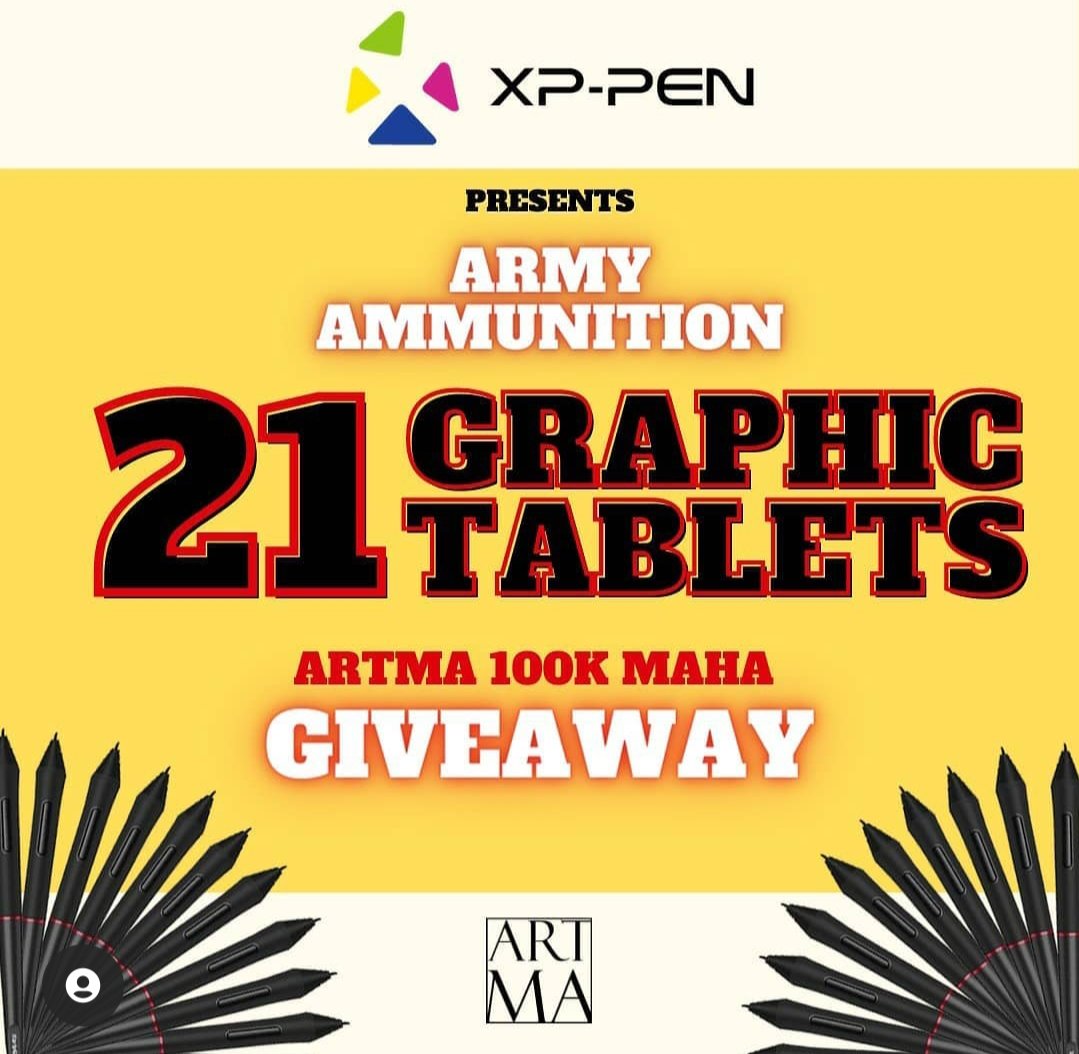 suru_ramakum06's tweet photo. Mahagiveaway of 21graphics tablet by artma army with the collaboration of xxpen.
#mahagiveaway #21graphicstablet #artma #xppen #love #support #viralpost #instagram #reel #kindhearted #helpinghand #addinghappiness #digitalartwork #digitalartwithvenky #reels #expensive #shouldtry https://t.co/GBPghs09mo