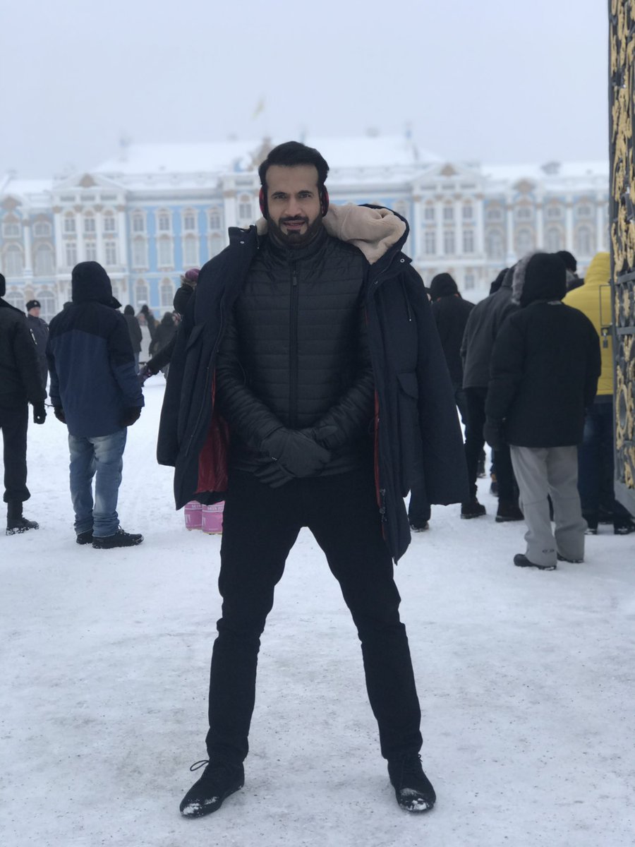IrfanPathan's tweet photo. Work mode on. #Russia #shoot https://t.co/aj1jQc8xBU