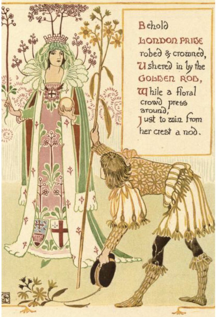 frome_maude's tweet photo. A Floral Fantasy in an old English Garden: Set Forth in Verses & Coloured Designs by Walter Crane, 1899. Crane was the most influential creator of #books for #children at the end of the C19th & start of the C20th, overseeing a #GoldenAge of #illustration. #FolkloreThursday https://t.co/MAg8jtpPN7