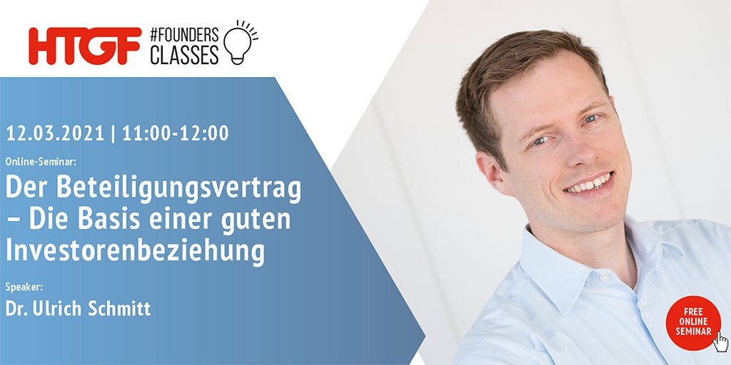 HTGF's tweet photo. Du stehst mit deinem Start-up kurz vor dem Beteiligungsvertrag, der letzten Hürde auf dem Weg zur Finanzierungsrunde mit einem Investor? 
Dann sei am 12.03. um 11 Uhr bei unserer #FoundersClasses dabei🙌
Jetzt kostenlos anmelden👉https://t.co/hmG9lIsoNE https://t.co/mcwvkFtKVG