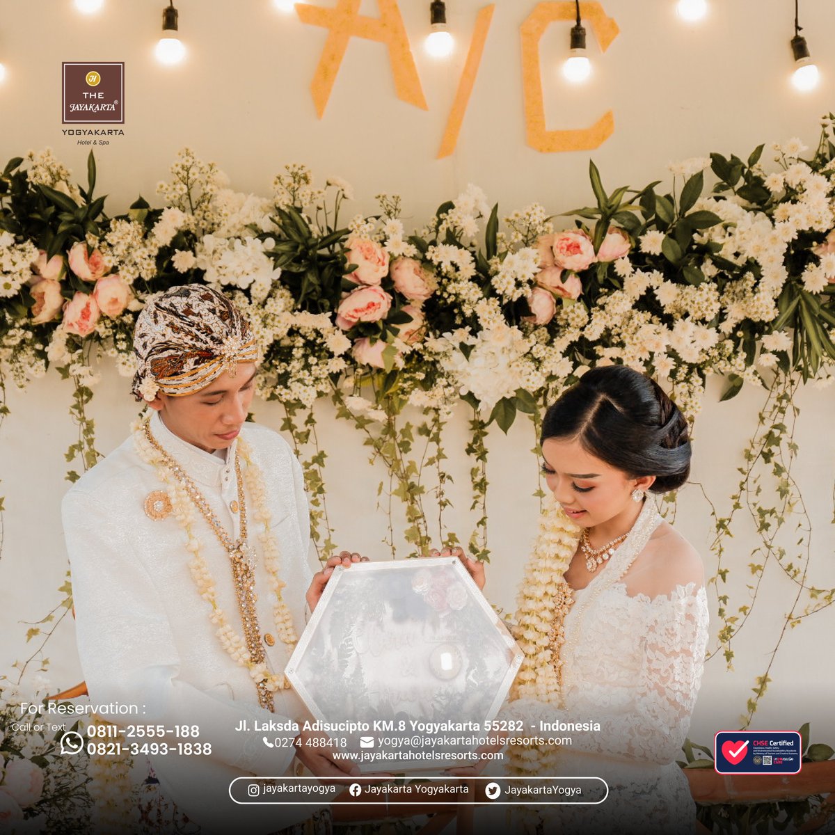 Once in a while, right in the middle of an ordinary life, love gives us a fairytale 💛
For detail wedding package promotion at Jayakarta Yogyakarta Hotel and Spa during social distancing program, please swipe left! 😍

For info and order:
📞 RESERVATION (0274-488418)