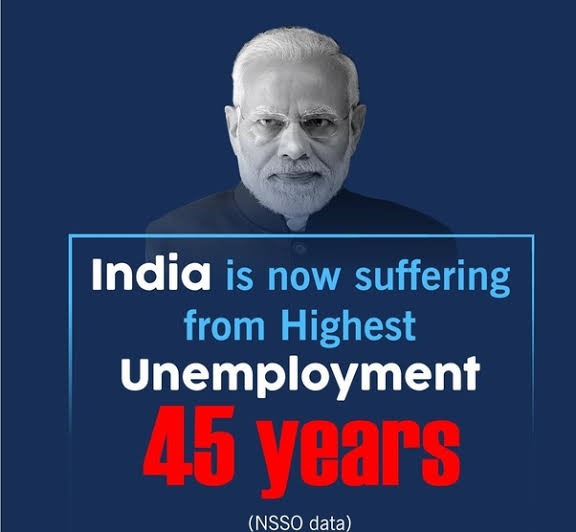 RathinGhoshWB's tweet photo. Under PM Modi's Watch, Inflation is on the rise, Economy is low &amp; India is currently suffering from Highest Unemployment rate in 45 Years as per NSSO Data. The unemployment rates are very high at — Rural: 9.2% and Urban: 8.9%. 

#modi_job_do https://t.co/dtWRYhtPzM