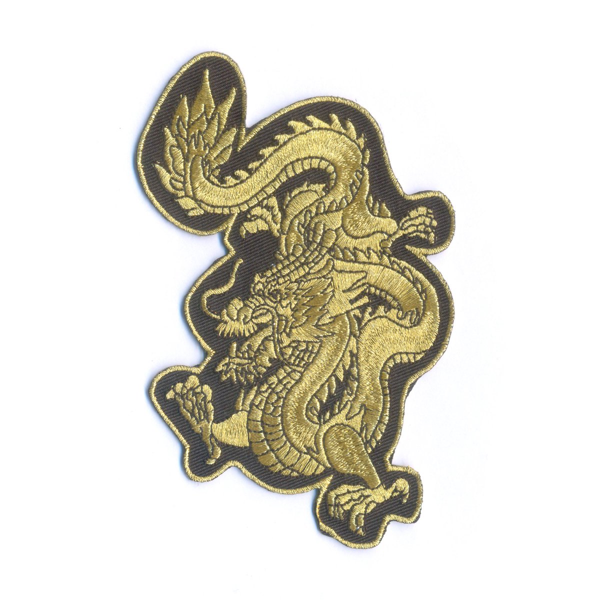 😀A golden dragon

#metallicthread
#custompatches
#twill