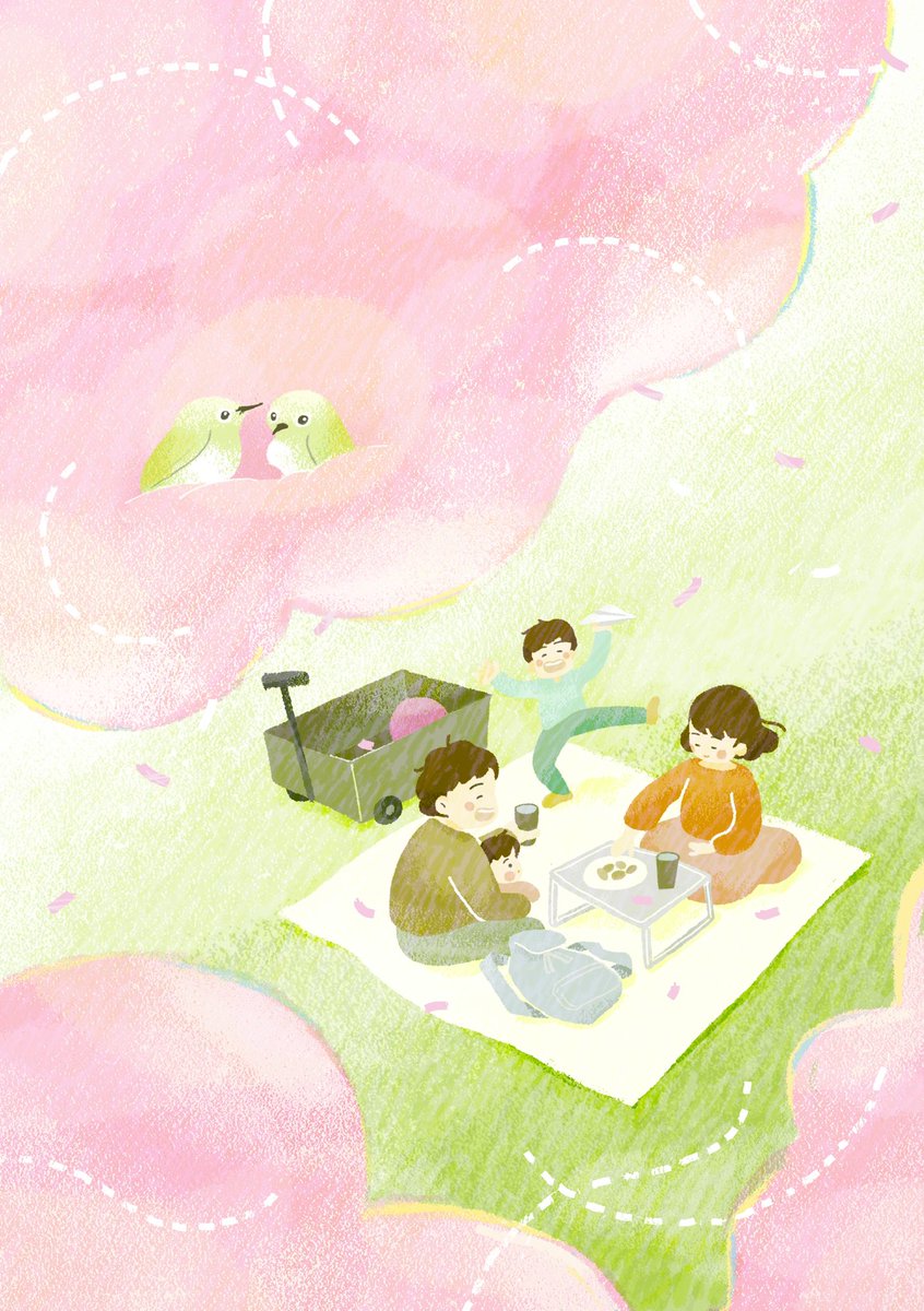 春 きみとピクニック イラスト Adobefresco おかべりんご イラスト デザインのイラスト 春 きみとピクニック イラスト Adobefresco おかべりんご イラスト デザインのイラスト
