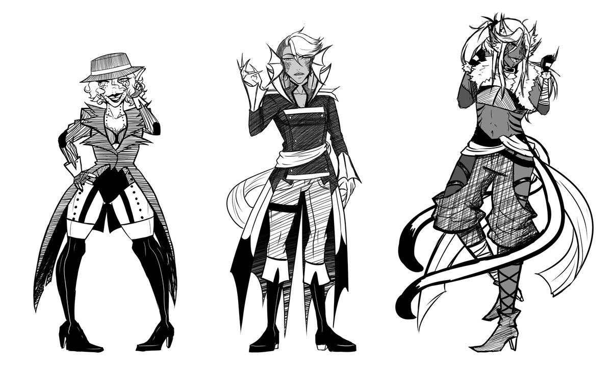 Stephicnesss's tweet photo. Finally all finished with the Praetora line-up for #DaemoniK! They were super fun to draw! I love doing line-ups like this. They'll go lovely with the angel line-up too!
Now to move onto the hoomans!
L >> R:
Beelzebub, Leviathan, Mammon, Lucifer, Satan, Asmodeus, and Belpheghor https://t.co/ML7E0IeDRg