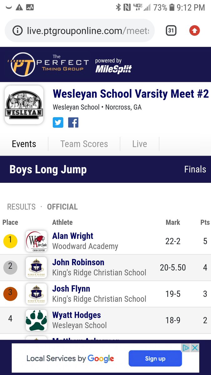 Wright_Mode's tweet photo. Congrats @alanmwright2021 You literally jumped out the pit. I wish they had track and field at @VandyFootball . I guess you will have to just block field goals!!! @mike5wright find us a meet in D'Ville. @Coach_Lea @CoachLustig #flyingtaco https://t.co/jJC09vMzHv