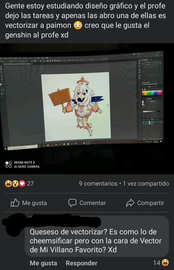 Shingel_42's tweet photo. #Paimon de #Genshin_Impact vectorizada XD
Programa: "No me creerías si te lo dijera"
P.D: En Facebook hay muchas buenas ideas para los dibujos XD
P.P.D: Aún no soy muy bueno dibujando manos.
#Vector #DespicableMe #MiVillanoFavorito #Vectorizacion https://t.co/c7aLdMmicH