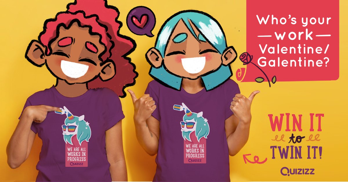 waygroundai's tweet photo. ✨Win it to twin it!✨

📣Enter this month’s giveaway to win matching Quizizz tees for yourself and a friend!💜

All you need to do to enter the contest:

⭐️Tag your work valentine/galentine — someone who makes workdays a lot more fun
⭐️Like and share this post
⭐️Follow us here https://t.co/mQJ6lDCdtx