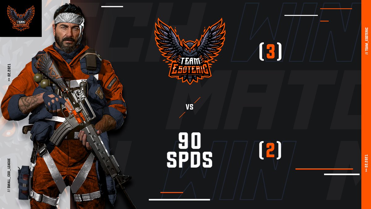 TeamEsotericGG's tweet image. GG's to #90SPDS we win the series 3-2 and are now 5-1 in @SmallCodLeague. We will be back for another match tomorrow and will look to improve to 6-1!