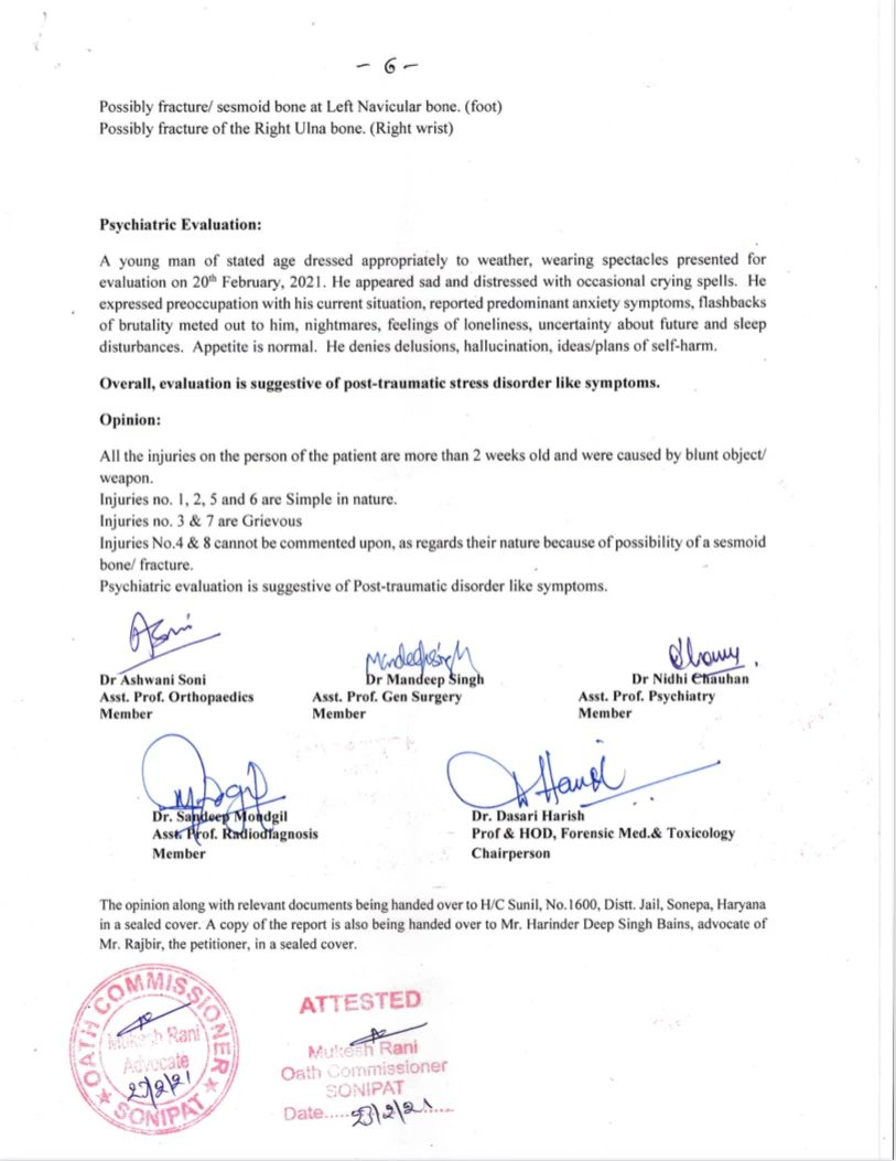 Article14live's tweet image. Multiple fractures. Torn toe nails. Psychological distress. Over 40 days,  #ShivKumar—visually challenged colleague of labour organiser #NodeepKaur—“mentally &amp;amp; physically abused in the police (sic) remand”: report from govt doctors. By @anumayhem article-14.com/post/dalit-lab…