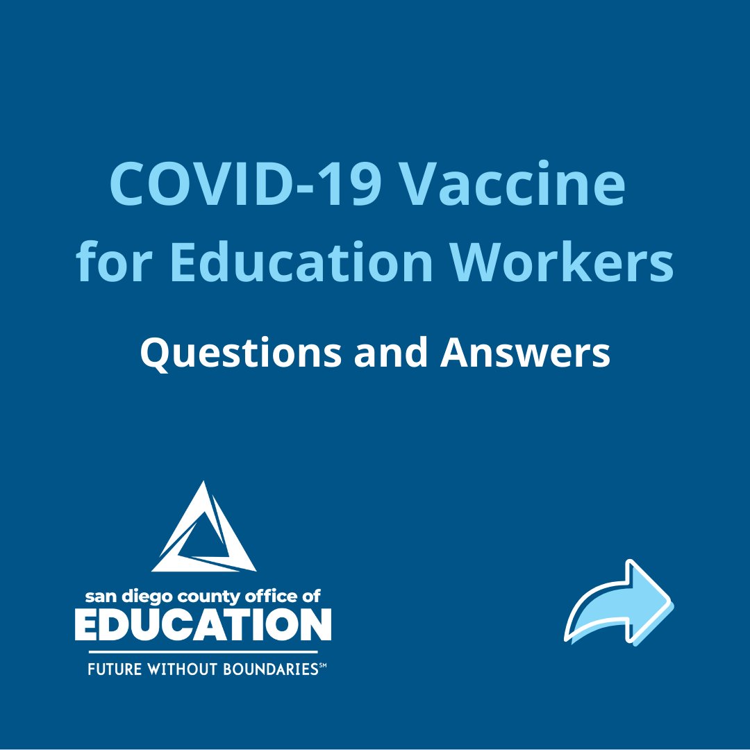 SanDiegoCOE's tweet photo. A countywide effort to get COVID-19 vaccines to K-12 education employees in San Diego County kicks off this Saturday.

The priority is on first vaccinating school workers in areas of the county most impacted by COVID-19. 

Find more details at https://t.co/ZAFp2VxYIy. https://t.co/gAsAObVyxm
