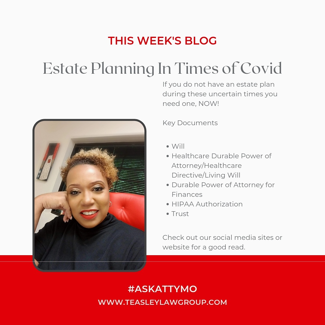 monicateasley's tweet photo. Check out this week's Blog. If you don't have an estate plan in place you need one!  Talk to an estate planning attorney in your state. Or #AskAttyMo #tlglegaltrends #entrepreneurattorney #estateandprobateattorney https://t.co/gOeMn0pRD8