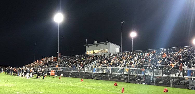 CoachFrantl's tweet photo. @HUHS_Athletics Friday nights must be at Gib Mar... 🙏🏼#Gibmarfield #classof2020 @caged_crazies https://t.co/f7z5EC2dXY