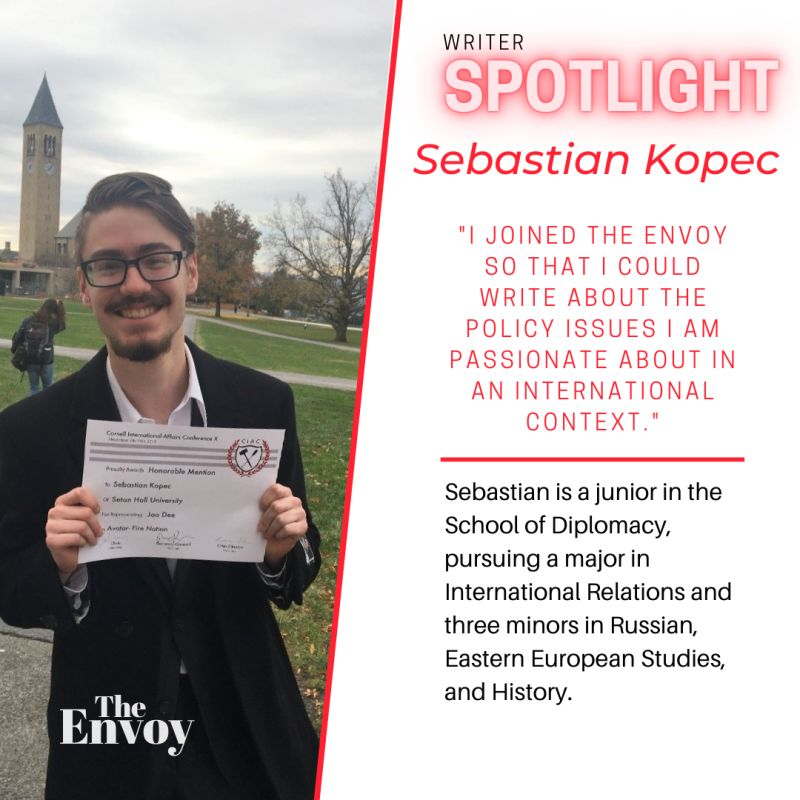 EnvoyAtSHU's tweet photo. Meet Sebastian, writer at The Diplomatic Envoy! He is a junior and his research interests include the European Union and the rise of the far-right. His favorite article that he authored is “Will the SDG’s survive through the 2020s?” To read his work, go to https://t.co/PPzMAxYNva https://t.co/qNDoOkVDFN