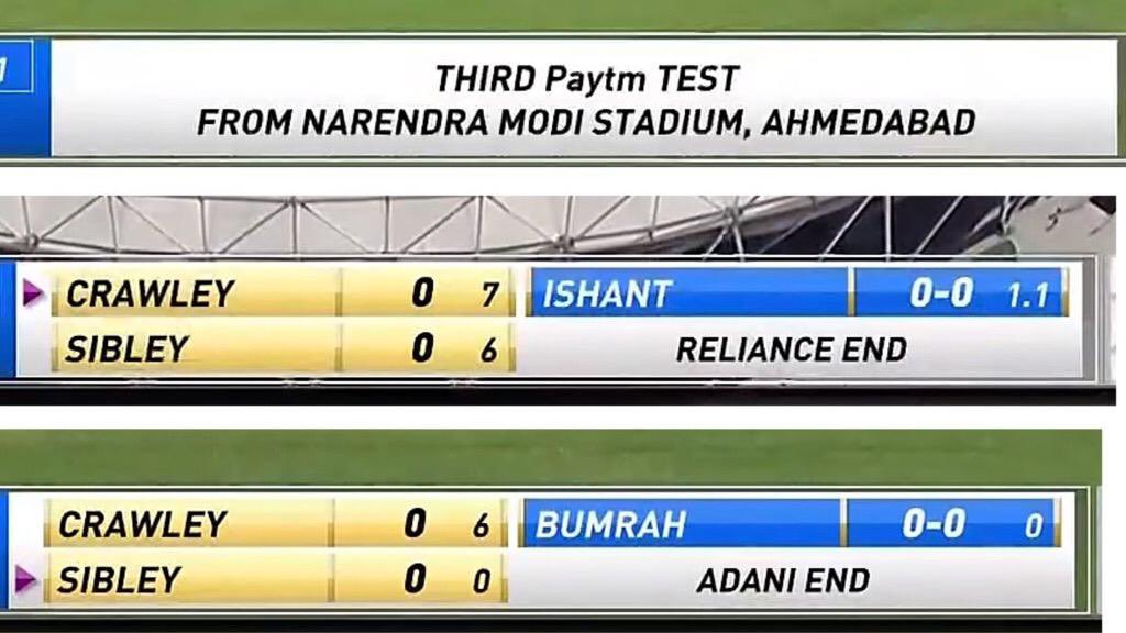 SitaramYechury's tweet photo. Yeh Narendra Modi Stadium hai, yeh iske do Ends hain...aur yeh cronies ki pawri ho rahi hai. https://t.co/J13uJcFTNH