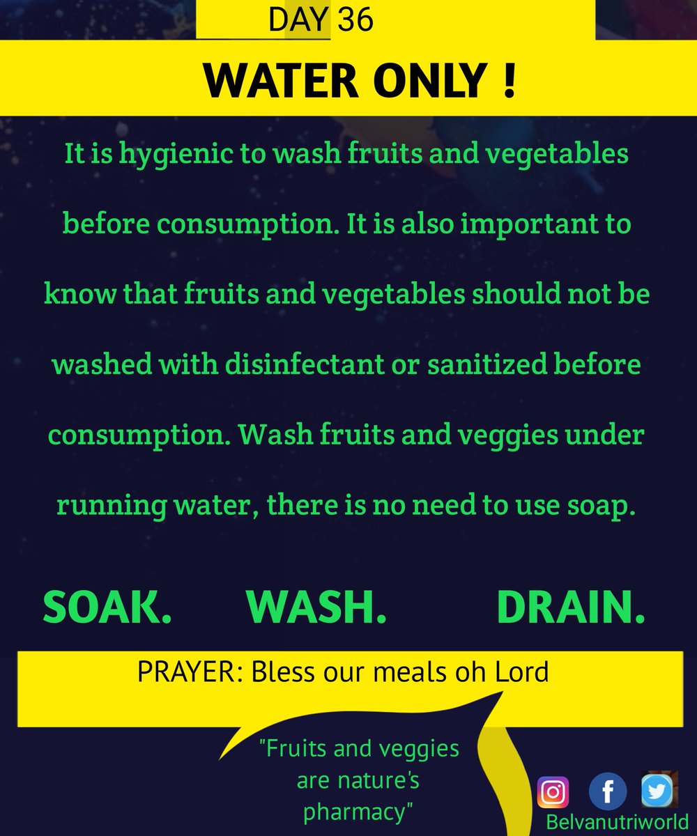 healthD_guide's tweet photo. Health Devotional Guide

Day 36

Wash your fruits and veggies with water only

SOAK, WASH, DRAIN and EAT

#Health #fruit #veggies #noextra #clean #healthy https://t.co/xL1hD72uVM