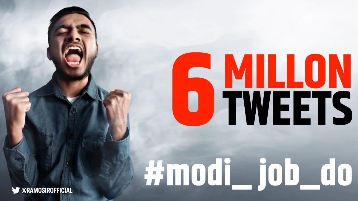 6 million + tweets already....
Keep going guys! Keep up the Josh. 
#modi_job_do 
#modi_rojgar_do