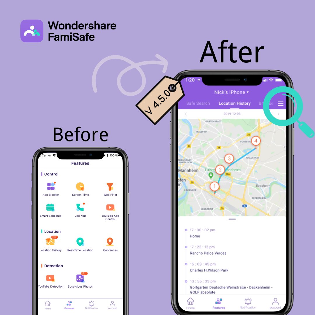 famisafe's tweet image. Check out the new design of Features section on FamiSafe V4.5.0!
#FamiSafe #parentalcontrol #versionupgrade #app