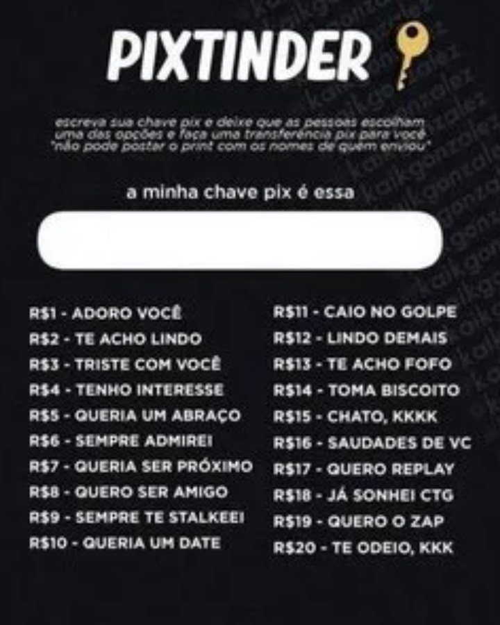 rozaahpattinson's tweet photo. Vcs sabiam desse lance de PixTinder? MeoDeoos #pixtinder #pix #tinder Gentche eu tô por fora demais https://t.co/TEQGp9540p