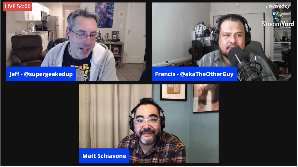 Had a blast improvising with these fellas tonight on <a href="/SuperGeekedUp/">Jeff Burns</a> <a href="/akaTheOtherGuy/">Francis</a> and geeking out about buying retro anime at Suncoast back in the day.