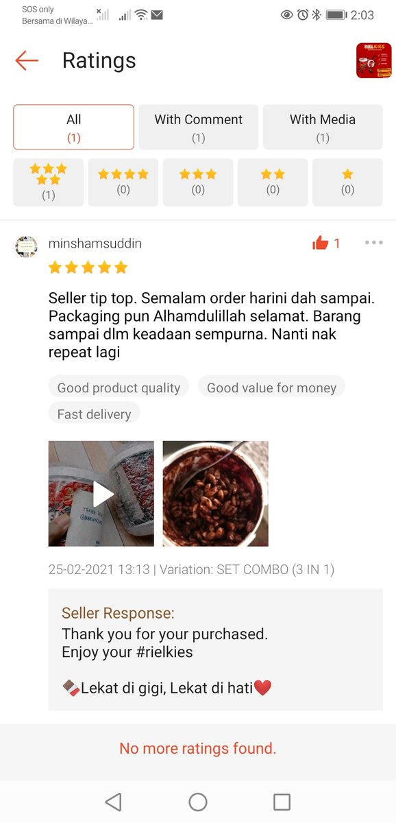 penaberkala's tweet photo. First order dari shopee. Thank you @MekOnie_ @MinShamsuddin @mawardiyunus π
Kalau korang teringin nak try #rielkies, boleh je order di Shopee ye. Postage everyday!
Link: https://t.co/eLTauDWgsi https://t.co/t5tRMODou2