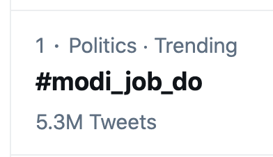 5 Million tweets, Just 8 times more guys.
Momentum is with us. If you get tired then remember the frustration of years that you tolerated.

#modi_rojgar_do 
#modi_job_do