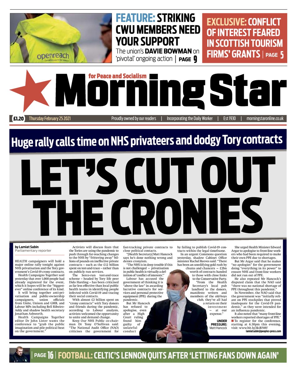 Morning Star front page bot tweet media
