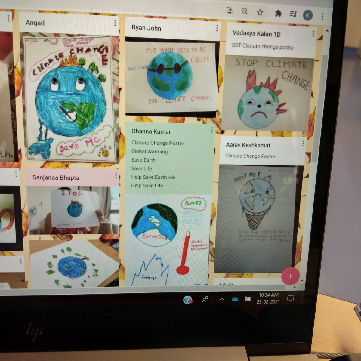 KinjalPU's tweet photo. Students of Grade 1-D created posters to share their thoughts on how climate change is effecting our Earth. https://t.co/ecBeX8kiOA