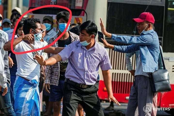 Thanda26765455's tweet photo. Myanmar MilitaryJuntas hired them with5,000Ks perday for a person to create VIOLATION against Myanmar PoliceForce and the world that Burmesepeople do so..
Remember we never violate. We protest peacefully. If you see Violation, it's not us.
#we_never_violate
#we_protest_peacefully https://t.co/tmqgCAg9an