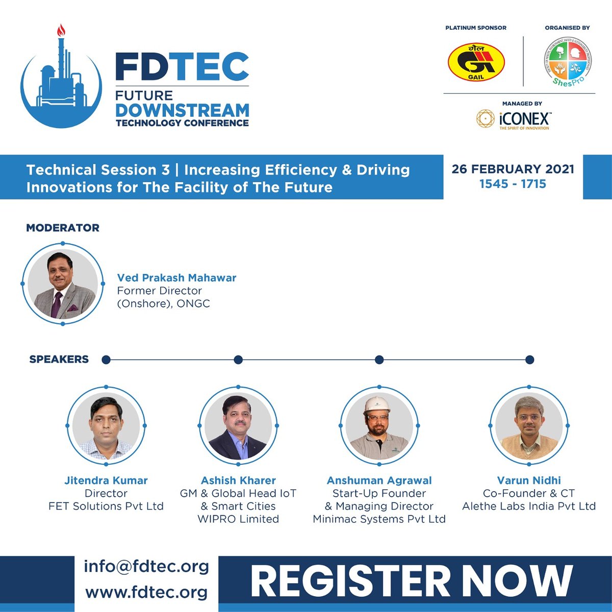 fdtec_'s tweet photo. Join us at #FDTEC2021 for the discussion on INCREASING EFFICIENCY AND DRIVING INNOVATIONS FOR THE FACILITY OF THE FUTURE
Register Now! 26 Feb 2021 #NewDelhi
@ONGC_ @Wipro @ISPRL1 #minimac #FET
#fdtec #FDTECIndia #oilandgas  #petroleum #oilandgasindustry #decisionmaker #iot https://t.co/hAcsHVMRit