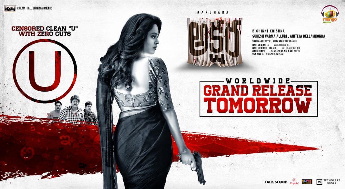 ahiteja's tweet photo. Clean “U”with ZERO CUTS!!!
Konni cinemalaki censor vallu appreciate chesevallu ante ento anukune vadini...
But Maa Cinemalo konni chotla blood vunna kuda Ee content Universal audience chudali ani cheppi Clean U ichi mamalni appreciate chesina censor team ki🙏🙏
#Akshara Feb26th😎 https://t.co/QUAdTJtM2A