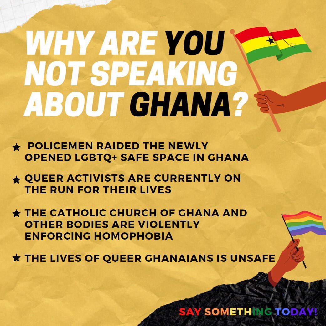 Queer Ghanaians lives are at stake. We are asking for our Pan African family and those in the diaspora to speak up against this injustice. We need to uphold the dignity & humanity of all queer people. #QueerGhanaianLivesMatter